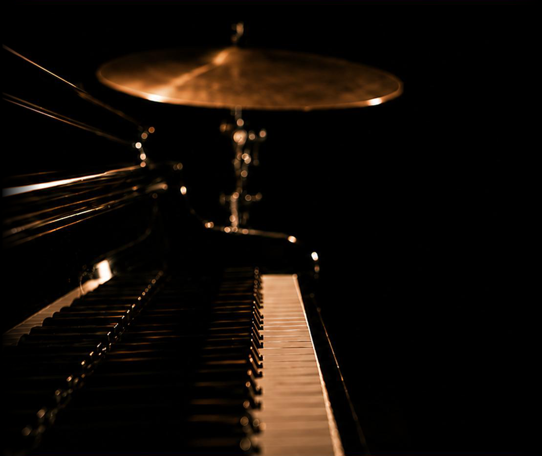 Cymbal and piano